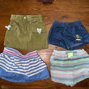 Set of Four Kids' Shorts and skirts